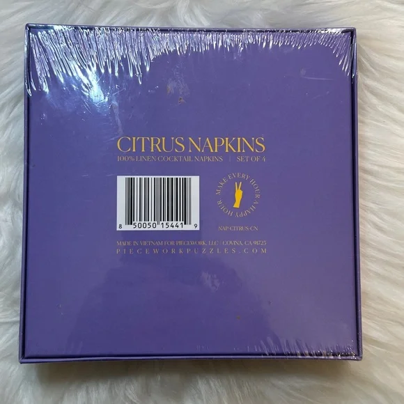 Piecework Citrus Napkins Set - Picture 2 of 2